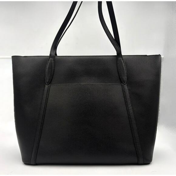 Kate Spade Black Leather Tote | Large Crossgrain Shoulder Bag | Everyday Purse - Picture 3 of 7